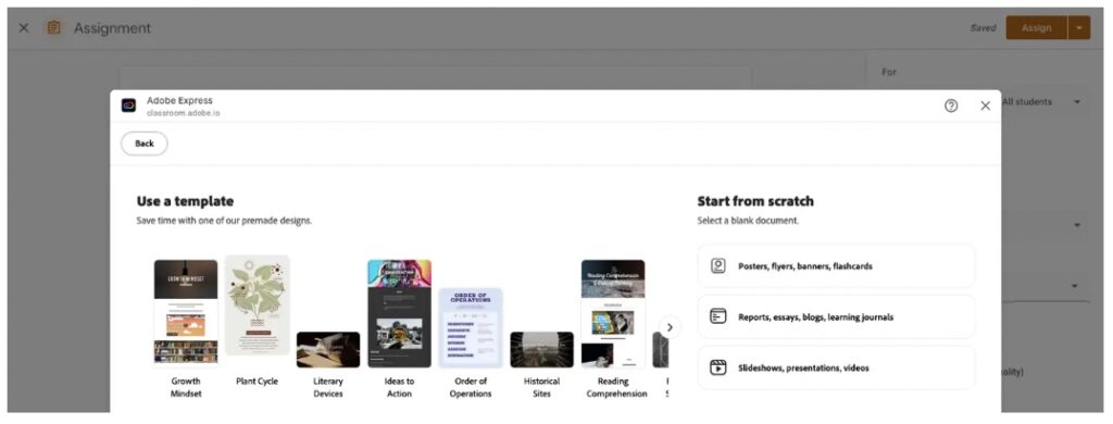 Adobe Express Google Classroom 2
