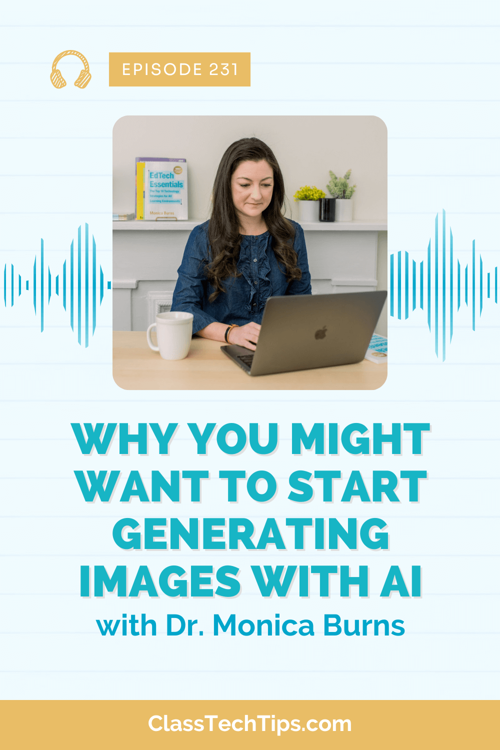 The podcast logo is prominently featured highlighting the episode's theme on AI in image generation.